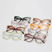 Load image into Gallery viewer, Orange Pink Two Tone Cat Eye Clear Glasses Women Anti-blue Eyeglasses Optical Computer Spectacles Traveling Glasses