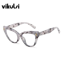 Load image into Gallery viewer, Orange Pink Two Tone Cat Eye Clear Glasses Women Anti-blue Eyeglasses Optical Computer Spectacles Traveling Glasses