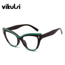 Load image into Gallery viewer, Orange Pink Two Tone Cat Eye Clear Glasses Women Anti-blue Eyeglasses Optical Computer Spectacles Traveling Glasses
