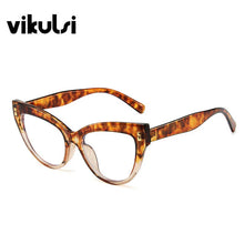 Load image into Gallery viewer, Orange Pink Two Tone Cat Eye Clear Glasses Women Anti-blue Eyeglasses Optical Computer Spectacles Traveling Glasses