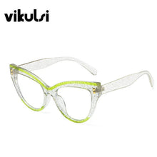 Load image into Gallery viewer, Orange Pink Two Tone Cat Eye Clear Glasses Women Anti-blue Eyeglasses Optical Computer Spectacles Traveling Glasses