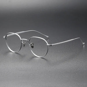 Pure Titanium Glasses Frame Men Women Optical Male Round Eyeglasses Frames Myopia Prescription Eye Glasses