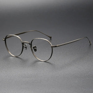 Pure Titanium Glasses Frame Men Women Optical Male Round Eyeglasses Frames Myopia Prescription Eye Glasses
