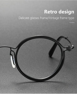 Pure Titanium Glasses Frame Men Women Optical Male Round Eyeglasses Frames Myopia Prescription Eye Glasses