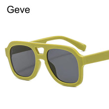 Load image into Gallery viewer, Retro Double Beam Pilot Sunglasses Women Classic Vintage Pilot Oversized Brown Sun Glasses Shades UV400 Eyeglasses