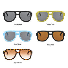 Load image into Gallery viewer, Retro Double Beam Pilot Sunglasses Women Classic Vintage Pilot Oversized Brown Sun Glasses Shades UV400 Eyeglasses
