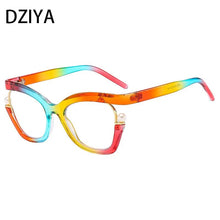 Carica l&#39;immagine nel visualizzatore di Gallery, Retro Optical Spectacle Frame Women&#39;s Luxury Pearl Square Cat&#39;s Eye Glasses Half-Frame Eyewear 60895