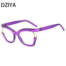 Carica l&#39;immagine nel visualizzatore di Gallery, Retro Optical Spectacle Frame Women&#39;s Luxury Pearl Square Cat&#39;s Eye Glasses Half-Frame Eyewear 60895
