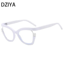 Carica l&#39;immagine nel visualizzatore di Gallery, Retro Optical Spectacle Frame Women&#39;s Luxury Pearl Square Cat&#39;s Eye Glasses Half-Frame Eyewear 60895