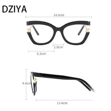 Carica l&#39;immagine nel visualizzatore di Gallery, Retro Optical Spectacle Frame Women&#39;s Luxury Pearl Square Cat&#39;s Eye Glasses Half-Frame Eyewear 60895
