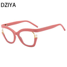 Carica l&#39;immagine nel visualizzatore di Gallery, Retro Optical Spectacle Frame Women&#39;s Luxury Pearl Square Cat&#39;s Eye Glasses Half-Frame Eyewear 60895