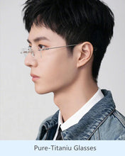 Load image into Gallery viewer, Fashion Retro-Vintage Gushhi Rimless Glasses Frame 55-19-143 Lightweight Pure-Titanium Business Rectangular Eyeglasses