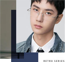 Load image into Gallery viewer, Fashion Retro-Vintage Gushhi Rimless Glasses Frame 55-19-143 Lightweight Pure-Titanium Business Rectangular Eyeglasses