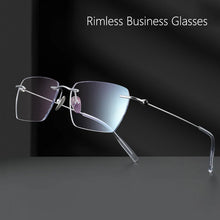 Load image into Gallery viewer, Rimless Business Eyewear Ultra Light Pure Titanium Spectacle Big Size Luxur Glasses Men Optical Prescription Eyeglasses