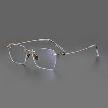 Load image into Gallery viewer, Rimless Business Eyewear Ultra Light Pure Titanium Spectacle Big Size Luxur Glasses Men Optical Prescription Eyeglasses