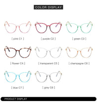 Load image into Gallery viewer, Fashion Round Anti Blue Light Glasses Sex Women Metal Frame Glasses European American Style Girl Prescription Eyeglasses