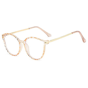 Fashion Round Anti Blue Light Glasses Sex Women Metal Frame Glasses European American Style Girl Prescription Eyeglasses