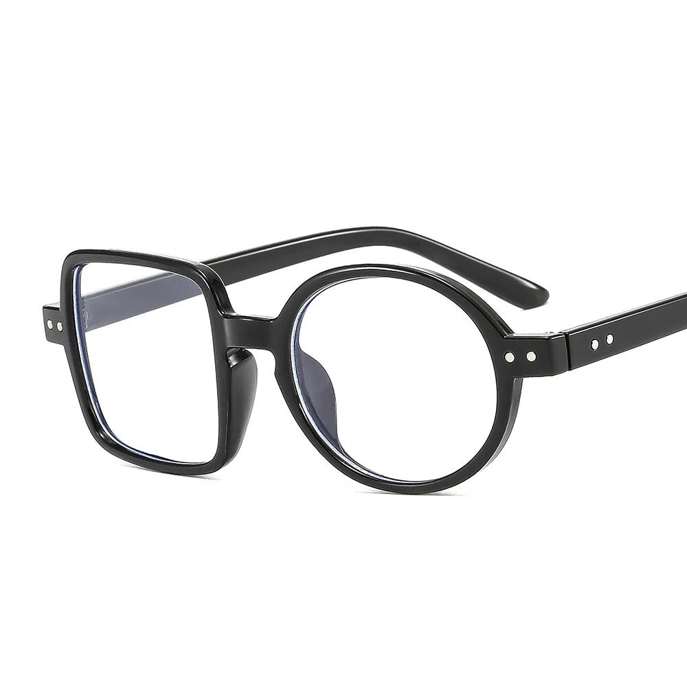 Fashion Round Glasses  Frame Women Men Clear Lens Square Anti-blue Light Glass Optical Spectacle Goggles Female Eyeglass