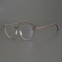 Load image into Gallery viewer, Round Screwless Ultra-light Glasses Frame Men Women Germany Stainless Steel Myopia Prescription Eyeglasses Read Eyewear