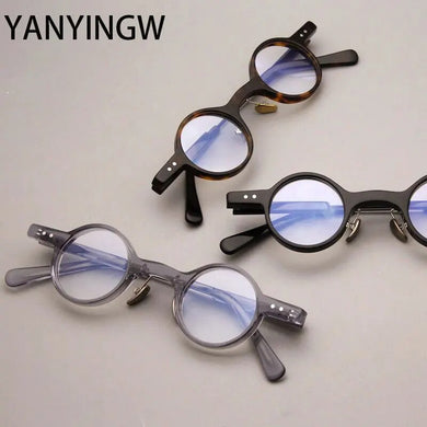 Round Small Frame Punk Acetate Optical Glasses Frame Vintage Women's Transparent Prescription Glasses
