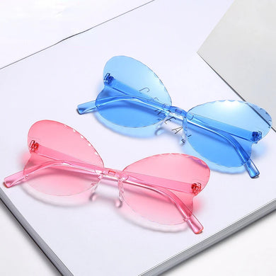 Shades UV400 Vintage Glasses Kids Lovely Butterfly Rimless Sunglasses Girls Children Oculos Masculino Sunglasses Women