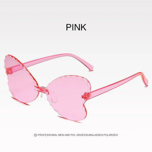 Shades UV400 Vintage Glasses Kids Lovely Butterfly Rimless Sunglasses Girls Children Oculos Masculino Sunglasses Women