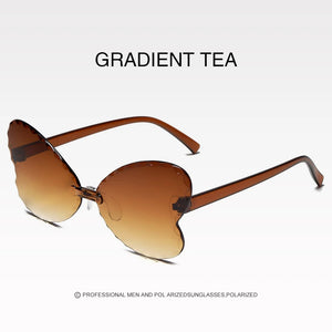 Shades UV400 Vintage Glasses Kids Lovely Butterfly Rimless Sunglasses Girls Children Oculos Masculino Sunglasses Women