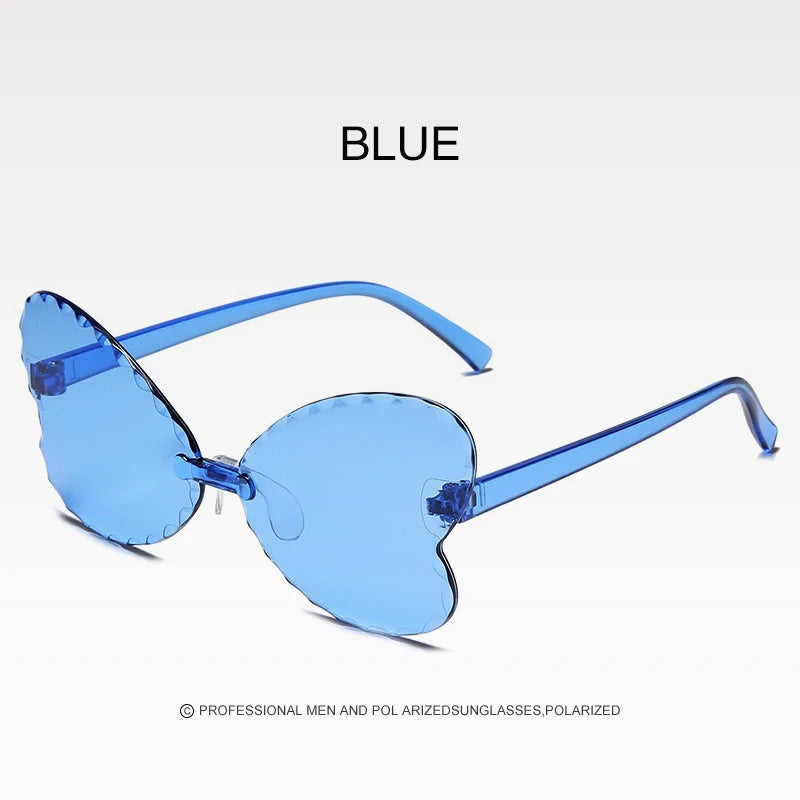 Shades UV400 Vintage Glasses Kids Lovely Butterfly Rimless Sunglasses Girls Children Oculos Masculino Sunglasses Women
