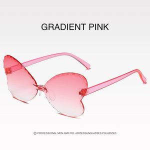 Shades UV400 Vintage Glasses Kids Lovely Butterfly Rimless Sunglasses Girls Children Oculos Masculino Sunglasses Women