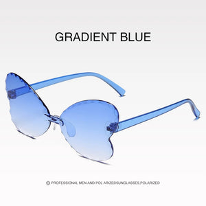 Shades UV400 Vintage Glasses Kids Lovely Butterfly Rimless Sunglasses Girls Children Oculos Masculino Sunglasses Women