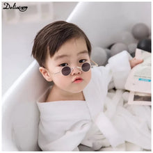 Load image into Gallery viewer, Small Round Frame Metal Crown Frame Boys and Girls Baby Glasses Funny Children&#39;s Sunglasses