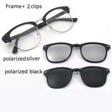 Load image into Gallery viewer, Spectacle Frame Eyeglasses Men Women With Polarized Clip On Sunglasses Magnetic Glasses Male Myopia Optical RS2218