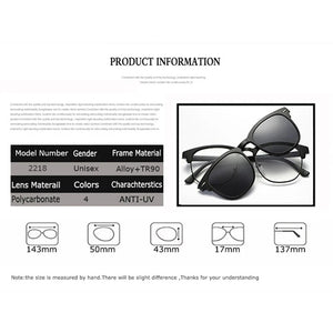 Spectacle Frame Eyeglasses Men Women With Polarized Clip On Sunglasses Magnetic Glasses Male Myopia Optical RS2218