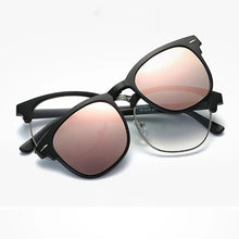 Load image into Gallery viewer, Spectacle Frame Eyeglasses Men Women With Polarized Clip On Sunglasses Magnetic Glasses Male Myopia Optical RS2218