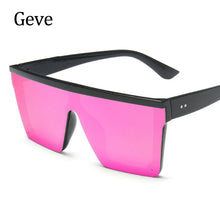 Load image into Gallery viewer, Square Oversized Sunglasses For Woman Brand Design Flat Top Mirror Female Sun Glasses Big Frame Eyewear UV400