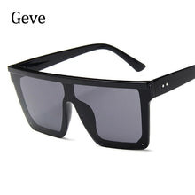 Load image into Gallery viewer, Square Oversized Sunglasses For Woman Brand Design Flat Top Mirror Female Sun Glasses Big Frame Eyewear UV400