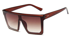 Square Oversized Sunglasses For Woman Brand Design Flat Top Mirror Female Sun Glasses Big Frame Eyewear UV400