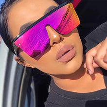 Load image into Gallery viewer, Square Oversized Sunglasses For Woman Brand Design Flat Top Mirror Female Sun Glasses Big Frame Eyewear UV400