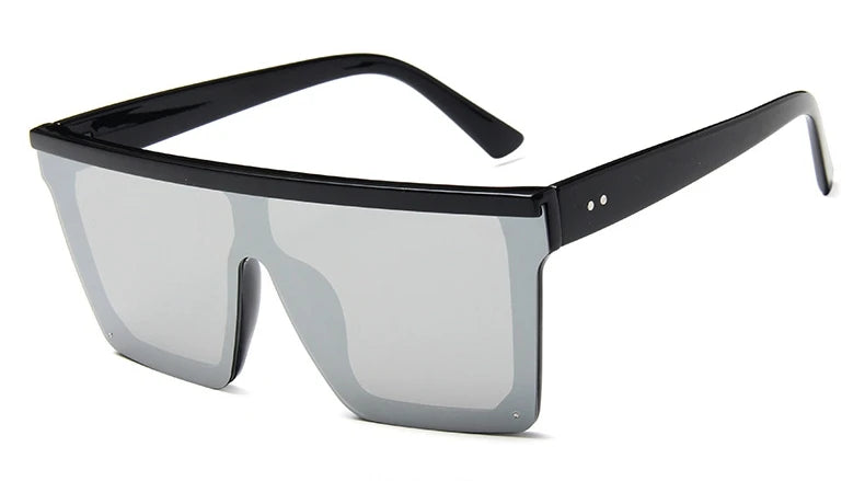 Square Oversized Sunglasses For Woman Brand Design Flat Top Mirror Female Sun Glasses Big Frame Eyewear UV400