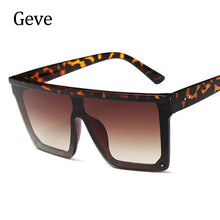 Load image into Gallery viewer, Square Oversized Sunglasses For Woman Brand Design Flat Top Mirror Female Sun Glasses Big Frame Eyewear UV400