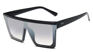 Square Oversized Sunglasses For Woman Brand Design Flat Top Mirror Female Sun Glasses Big Frame Eyewear UV400