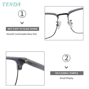 TR90 Lightweight Browline Vitnage Eyegalsses Men and Women Spectacles Frame For Prescription Lesnes