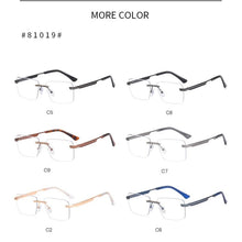 Load image into Gallery viewer, Fashion Titanium Rimless Eyeglasses Frame Brand designer Men Glasses Reading Glasses Optical Prescpriton Lenses Glasses