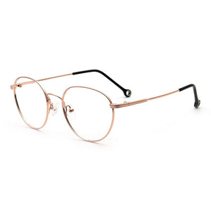 Fashion Women Round Eyeglass Frames Men Optical Glasses Frames Lightweight Metal Rx Eyewear Pink Gold Silver Flexible Spectacles