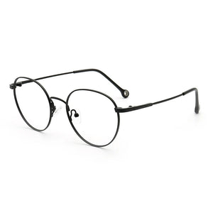 Fashion Women Round Eyeglass Frames Men Optical Glasses Frames Lightweight Metal Rx Eyewear Pink Gold Silver Flexible Spectacles