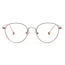 Load image into Gallery viewer, Fashion Women Round Eyeglass Frames Men Optical Glasses Frames Lightweight Metal Rx Eyewear Pink Gold Silver Flexible Spectacles