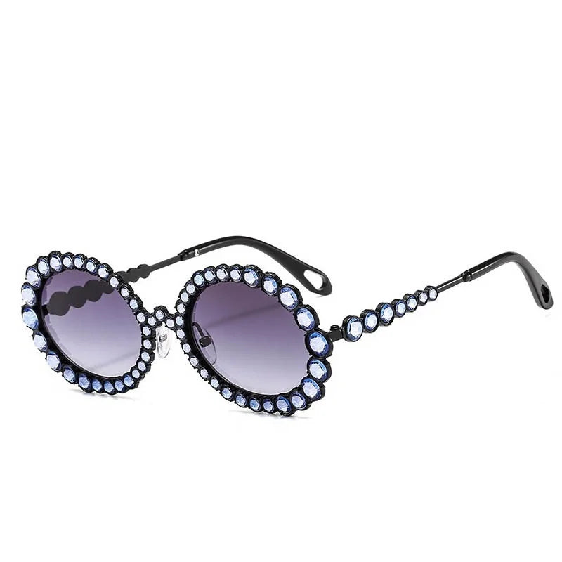 Donne strass lucidi occhiali trasparenti occhiali da lettura montature per occhiali ottici occhiali decorativi in ​​lega anti-luce blu