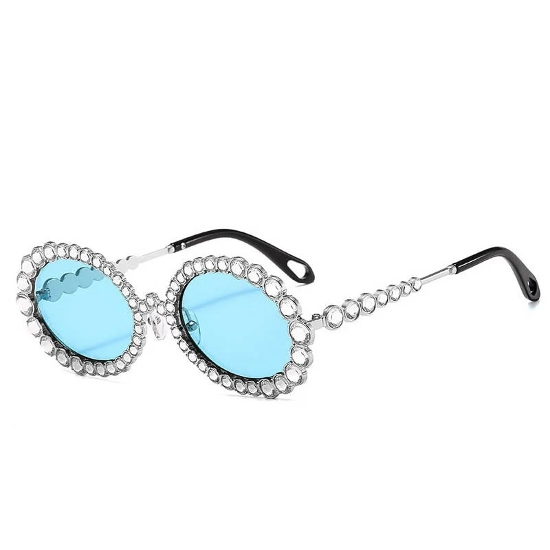 Donne strass lucidi occhiali trasparenti occhiali da lettura montature per occhiali ottici occhiali decorativi in ​​lega anti-luce blu