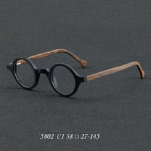 Load image into Gallery viewer, Wood Grain Plate Glasses Retro Round Frame Brand Designer Glasses Frame For Men Women Optic Prescription Eyeglasses