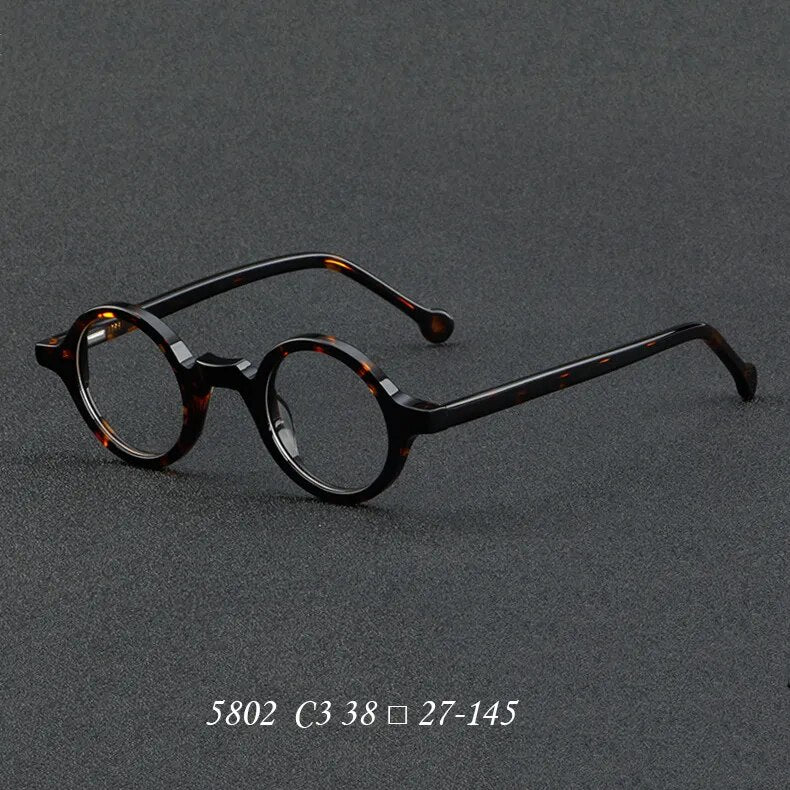 Wood Grain Plate Glasses Retro Round Frame Brand Designer Glasses Frame For Men Women Optic Prescription Eyeglasses